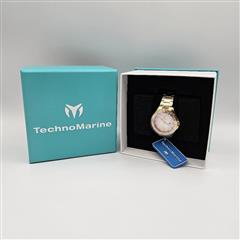 Invicta TechnoMarine TM-85001 Luna Tides Women's 33mm Pink MOP Dial Gold Tone